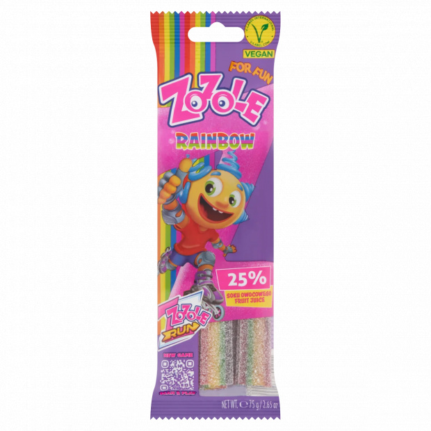 Zozole szivárványszínű gyümölcsízű szupersavanyú gumicukor 75 g