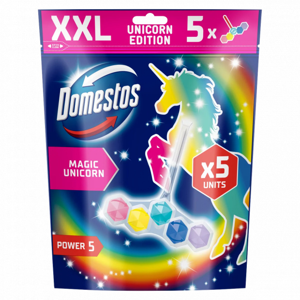Domestos Power 5 Magic Unicorn WC-frissítő blokk 5 x 50 g