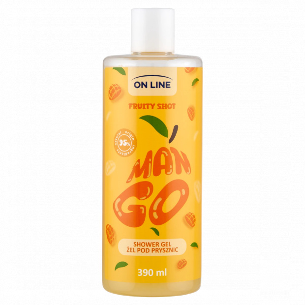 On Line Fruity Shot Mango frissítő tusfürdő 390 ml On Line Fruity Shot Mango frissítő tusfürdő 390 ml