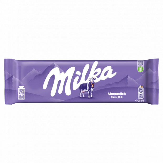 Milka alpesi tej felhasználásával készült tejcsokoládé 250 g