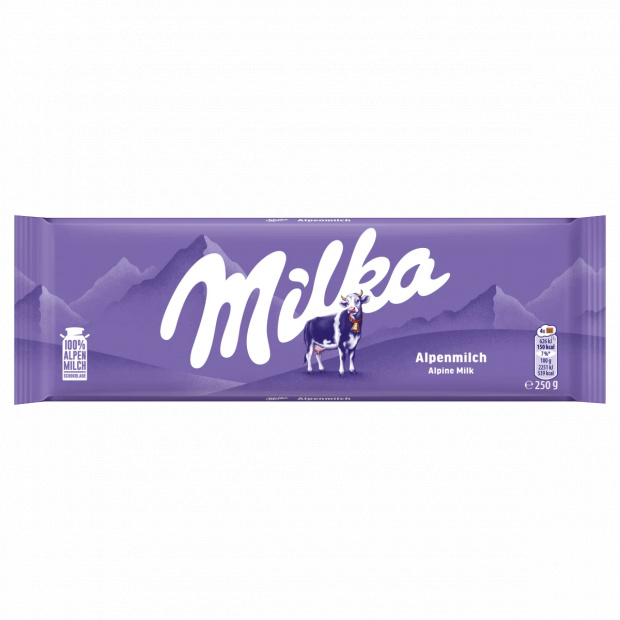 Milka alpesi tej felhasználásával készült tejcsokoládé 250 g