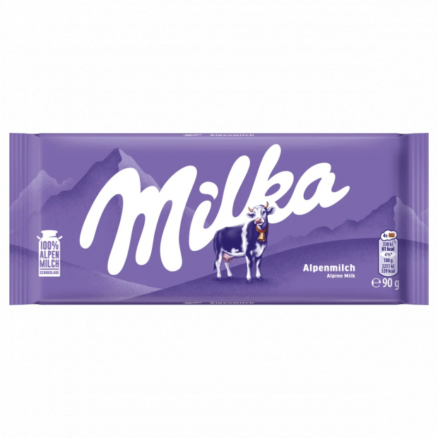 Milka alpesi tej felhasználásával készült tejcsokoládé 90 g