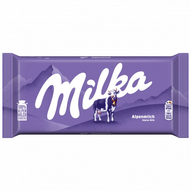 Milka alpesi tej felhasználásával készült tejcsokoládé 90 g