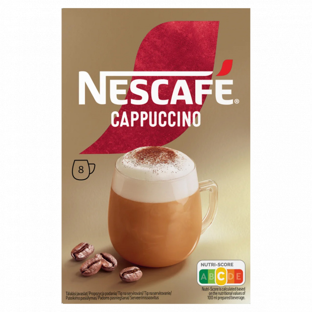 NESCAFÉ Cappuccino azonnal oldódó kávéspecialitás 8 x 13,5 g (108 g)