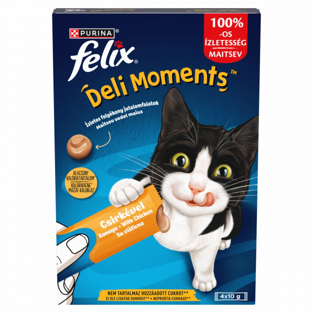 Purina Felix Deli Moments csirke macska jutalomfalat 4 x 10 g