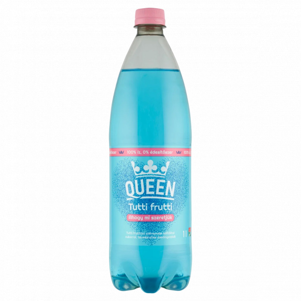 Queen tutti fruttiízű szénsavas üdítőital cukorral, természetes ásványvízből 1 l