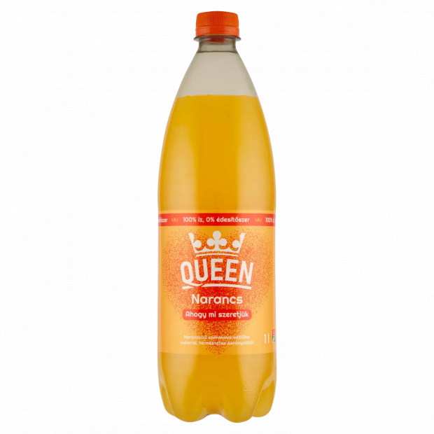 Queen narancsízű szénsavas üdítőital cukorral, természetes ásványvízből 1 l