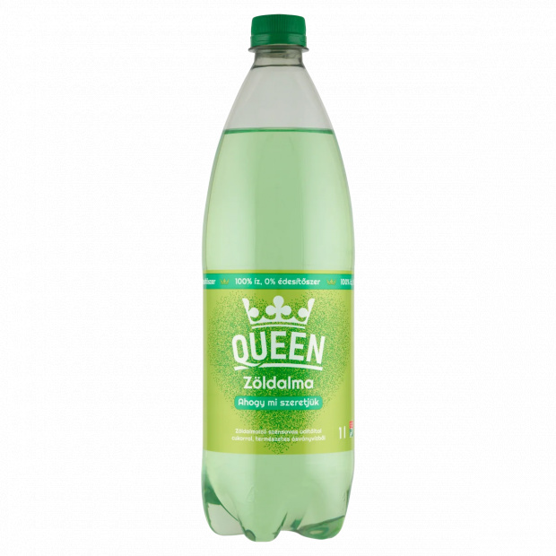 Queen zöldalmaízű szénsavas üdítőital cukorral, természetes ásványvízből 1 l
