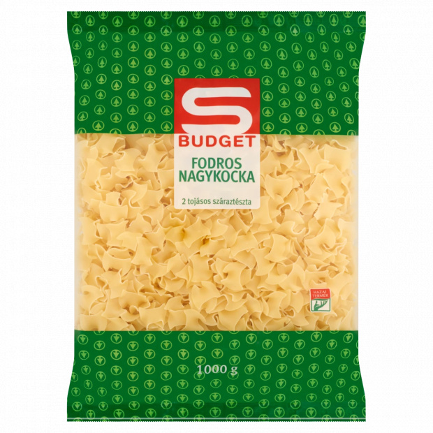 S-Budget fodros nagykocka 2 tojásos száraztészta 1000 g