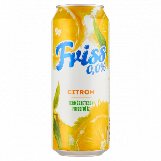 Friss 0,0% citrom ízű üdítőital és alkoholmentes malátaital keveréke 0,5 l