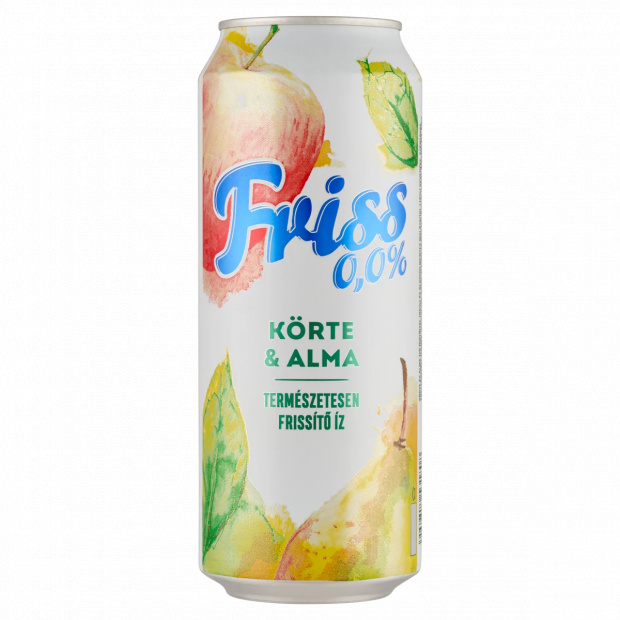 Friss 0,0% körte és alma ízű üdítőital és alkoholmentes malátaital keveréke 0,5 l
