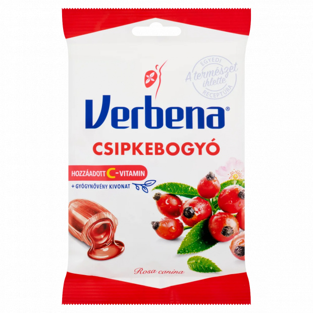 Verbena töltött keménycukorka csipkebogyó kivonattal és C-vitaminnal 60 g Verbena töltött keménycukorka csipkebogyó kivonattal és C-vitaminnal 60 g