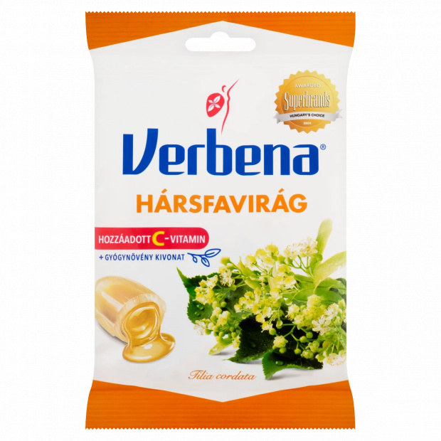 Verbena töltött keménycukorka hársfavirág kivonattal és C-vitaminnal 60 g