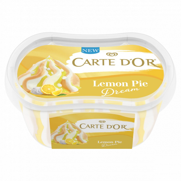 Carte D\'Or keksz ízű jégkrém és citromos jégkrém citromos szósszal habcsókdarabkákkal 200 ml