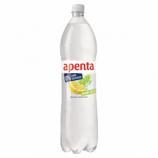 Apenta energiamentes, cukormentes, citrom-lime ízű enyhén szénsavas ital 1,5 l