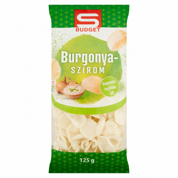 S-Budget hagymás tejfölös ízű burgonyaszirom 125 g S-Budget hagymás tejfölös ízű burgonyaszirom 125 g