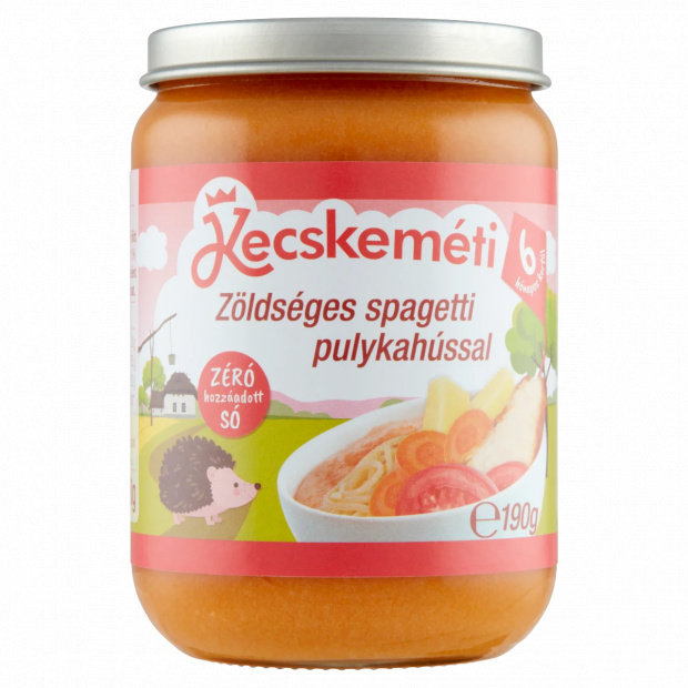 Kecskeméti zöldséges spagetti pulykahússal bébiétel 6 hónapos kortól 190 g