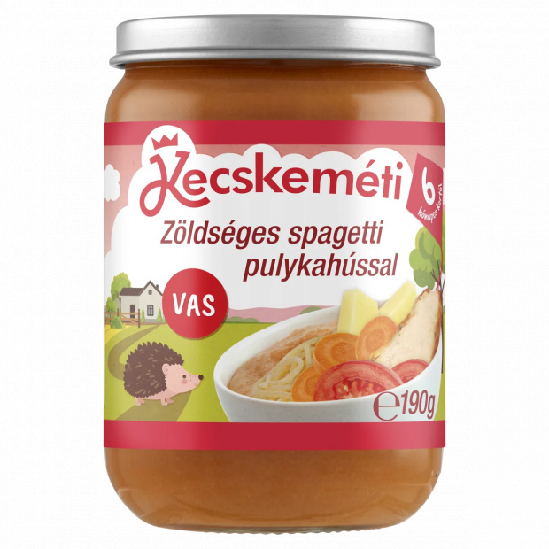 Kecskeméti zöldséges spagetti pulykahússal bébiétel 6 hónapos kortól 190 g
