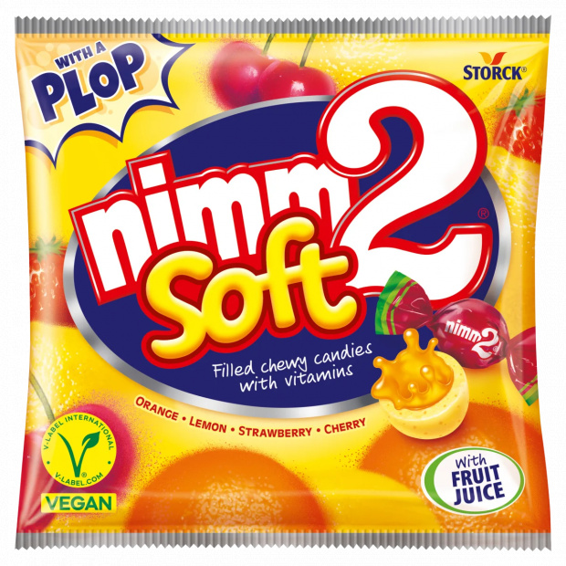nimm2 Soft gyümölcsös töltött olvadó cukorka gyümölcslével és vitaminokkal 90 g
