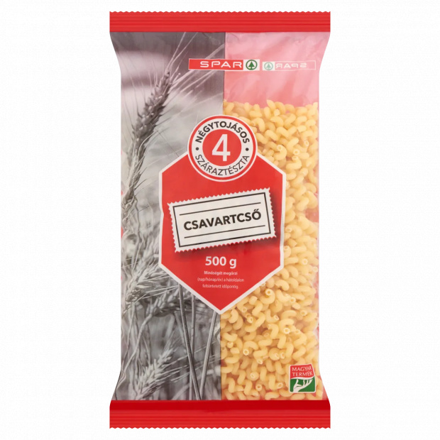 SPAR csavartcső négytojásos száraztészta 500 g