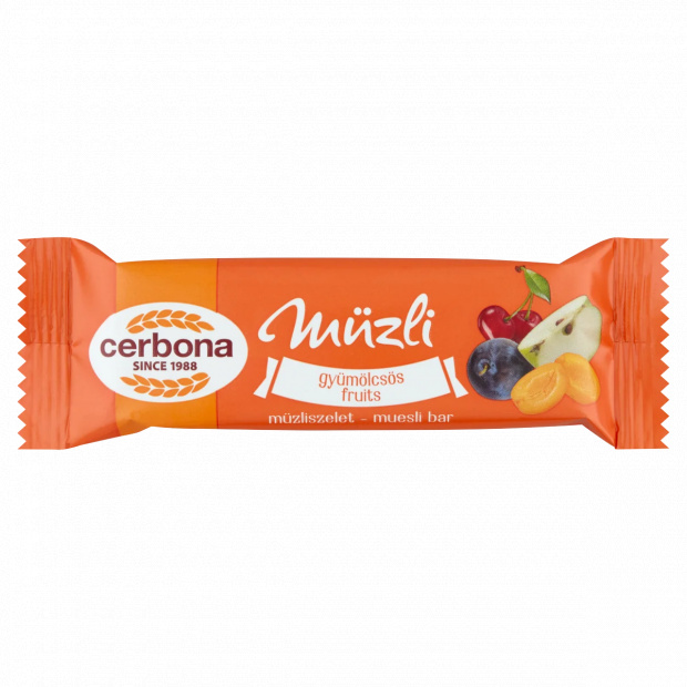 Cerbona gyümölcsös müzliszelet 20 g