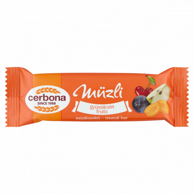 Cerbona gyümölcsös müzliszelet 20 g Cerbona gyümölcsös müzliszelet 20 g