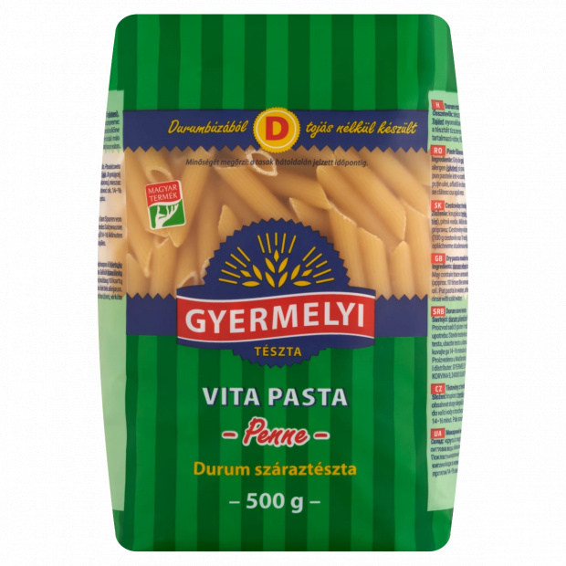 Gyermelyi Vita Pasta Penne durum száraztészta 500 g Gyermelyi Vita Pasta Penne durum száraztészta 500 g