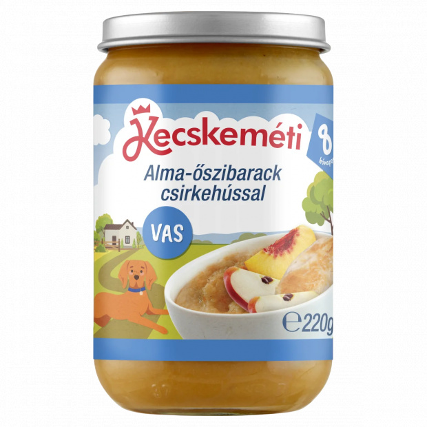 Kecskeméti alma-őszibarack csirkehússal bébiétel 8 hónapos kortól 220 g