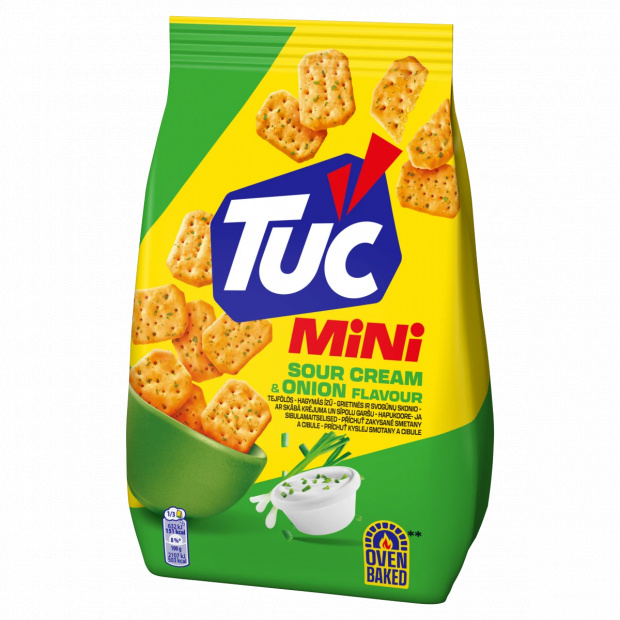Tuc Mini tejfölös-hagymás ízű kréker 100 g Tuc Mini tejfölös-hagymás ízű kréker 100 g