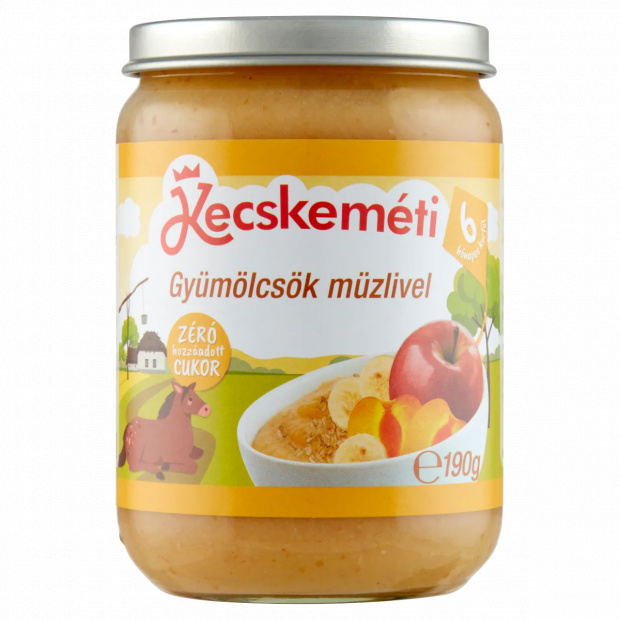 Kecskeméti gyümölcsök müzlivel bébidesszert 6 hónapos kortól 190 g