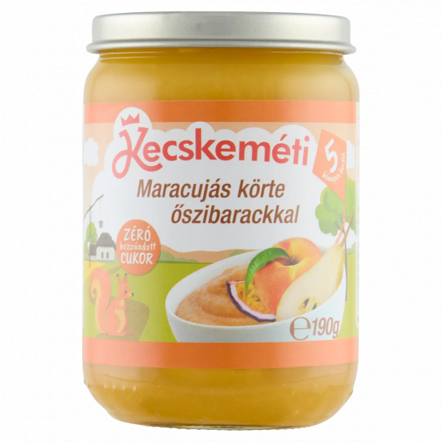 Kecskeméti maracujás körte őszibarackkal gyümölcskészítmény 4 hónapos kortól 190 g