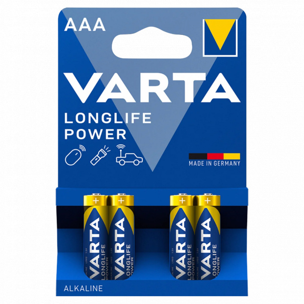 Varta Longlife Power AAA LR03 1,5 V nagy teljesítményű alkáli elem 4 db