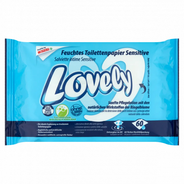 Lovely nedves toalettpapír érzékeny bőrre 60 db