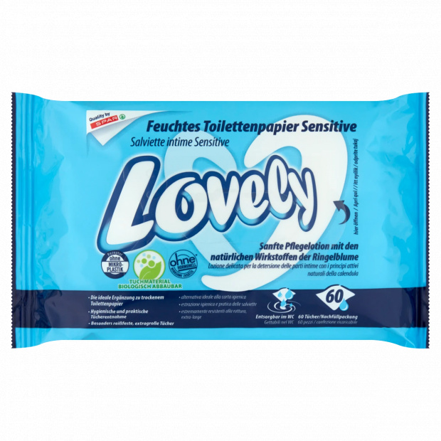 Lovely nedves toalettpapír érzékeny bőrre 60 db