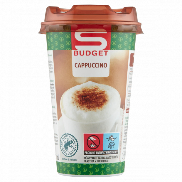 S-Budget Cappuccino zsírszegény kávés tejital arabica kávéból 250 ml S-Budget Cappuccino zsírszegény kávés tejital arabica kávéból 250 ml