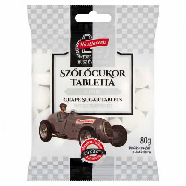 Házisweets natúr szőlőcukor tabletta 80 g