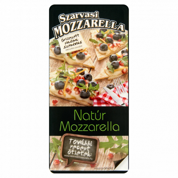 Szarvasi szeletelt natúr pizza mozzarella sajt 100 g Szarvasi szeletelt natúr pizza mozzarella sajt 100 g