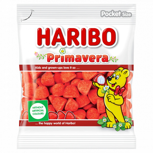 Haribo Primavera gyümölcsízű kandírozott habosított gumicukorka 100 g Haribo Primavera gyümölcsízű kandírozott habosított gumicukorka 100 g