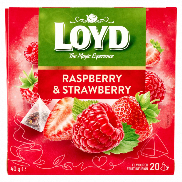 Loyd málna és eper ízű filteres gyümölcstea 20 filter 40 g