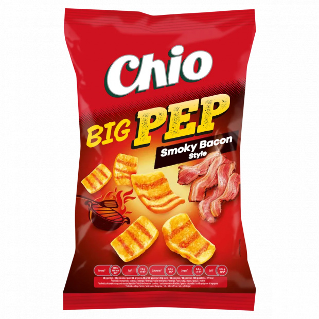 Chio Big Pep Smoky Bacon Style bacon ízű búza-burgonyasnack 65 g