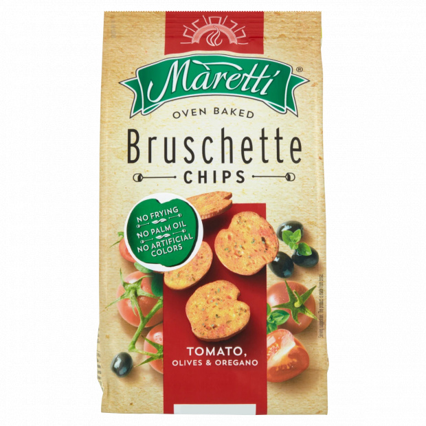 Maretti paradicsom, olíva és oregánó ízesítésű pirított kétszersült karikák 70 g
