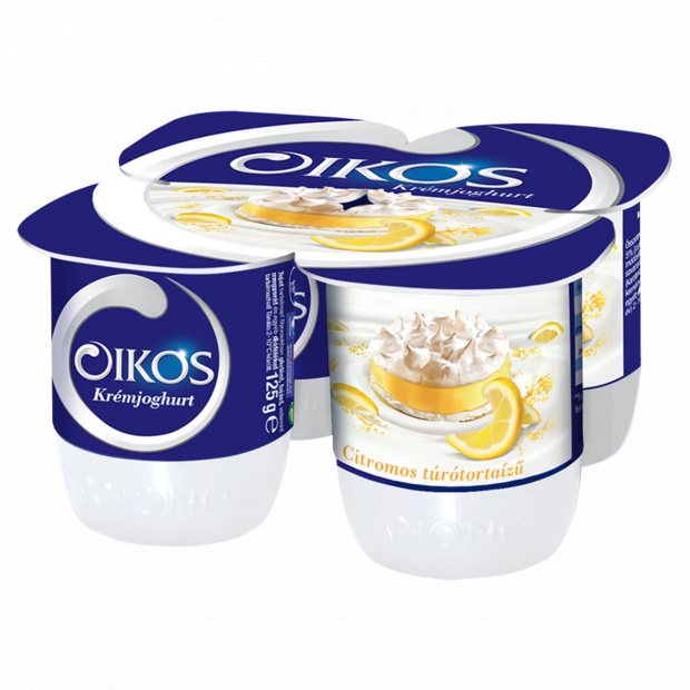 Danone Oikos Görög citromos túrótortaízű, élőflórás krémjoghurt 4 x 125 g