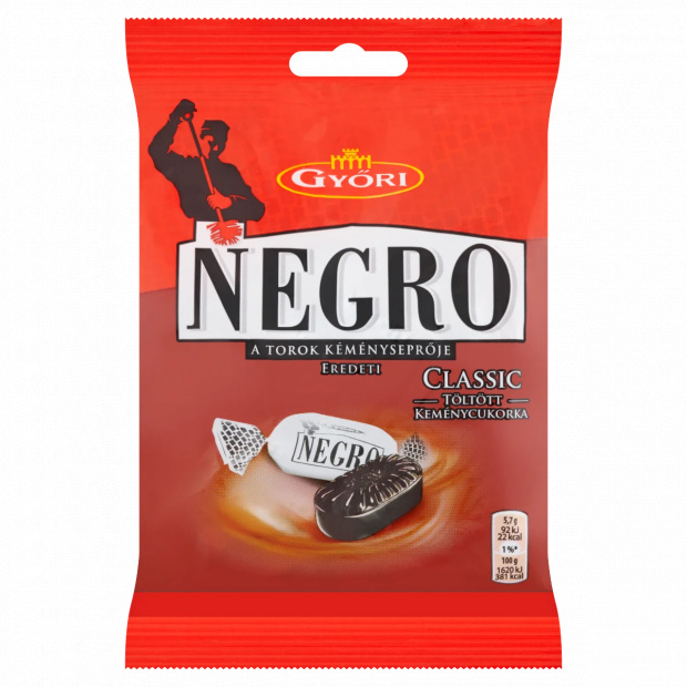 Győri Negro Classic mentol-ánizs ízű töltött keménycukorka 79 g