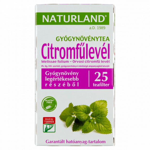 Naturland citromfűlevél gyógynövénytea 25 filter 25 g Naturland citromfűlevél gyógynövénytea 25 filter 25 g