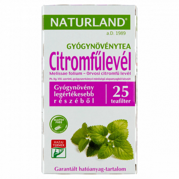 Naturland citromfűlevél gyógynövénytea 25 filter 25 g