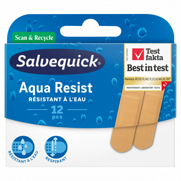 Salvequick Aqua Resist víz és szennyeződésálló ragtapasz 12 db