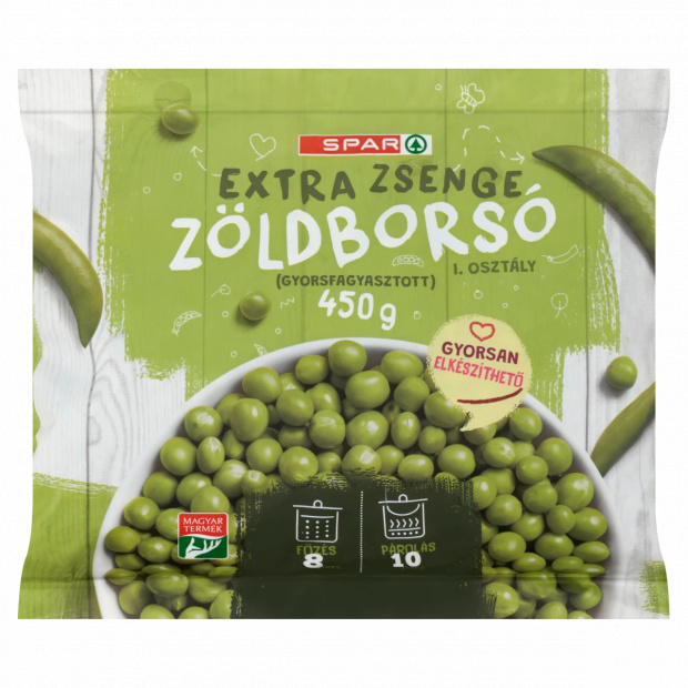 SPAR gyorsfagyasztott extra zsenge zöldborsó 450 g