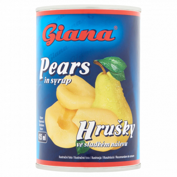 Giana hámozott, felezett körtebefőtt 410 g