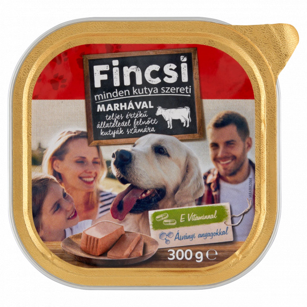 Fincsi teljes értékű állateledel felnőtt kutyák számára marhával 300 g
