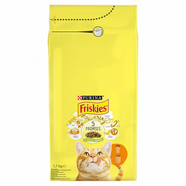Purina Friskies csirkével és hozzáadott zöldségekkel száraz macskaeledel 1,7 kg